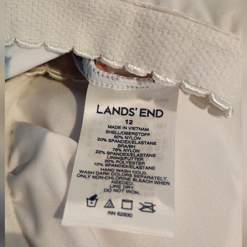 Women's Lands' End Floral Tankini Top, Size 12(Medium) - Picture 2 of 11